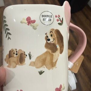 Disney Pink and White Lady and the Tramp Puppy Love Mug